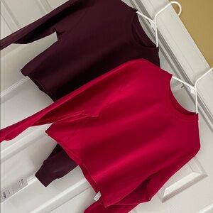 CRZ YOGA Cropped Fleece Sweatshirts (Set of 2)